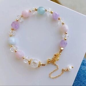- Morganite, lavender Gemstone Bracelet